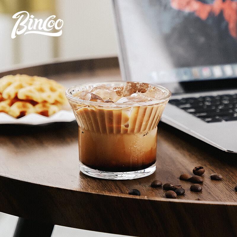 American Style Ribbed Glass Coffee Cup