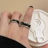 Fashion Y2k Accessories Open Ring Star Zircon Crystal Rings for Women Girls Double Layer Aesthetic Grunge Jewely Set