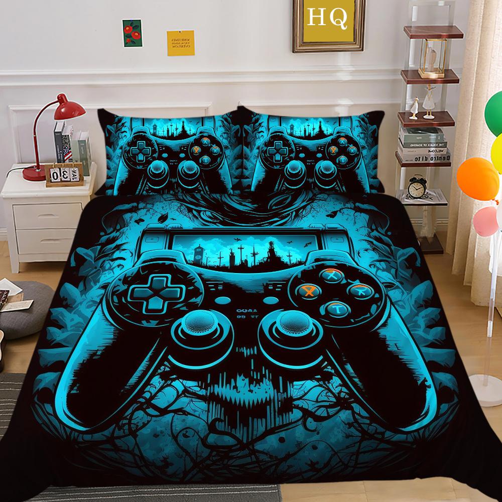 3D Game Console Printing Home Bedclothes Single Size Bed Clothes Boy Kid Highend Soft Bedding Set Cover