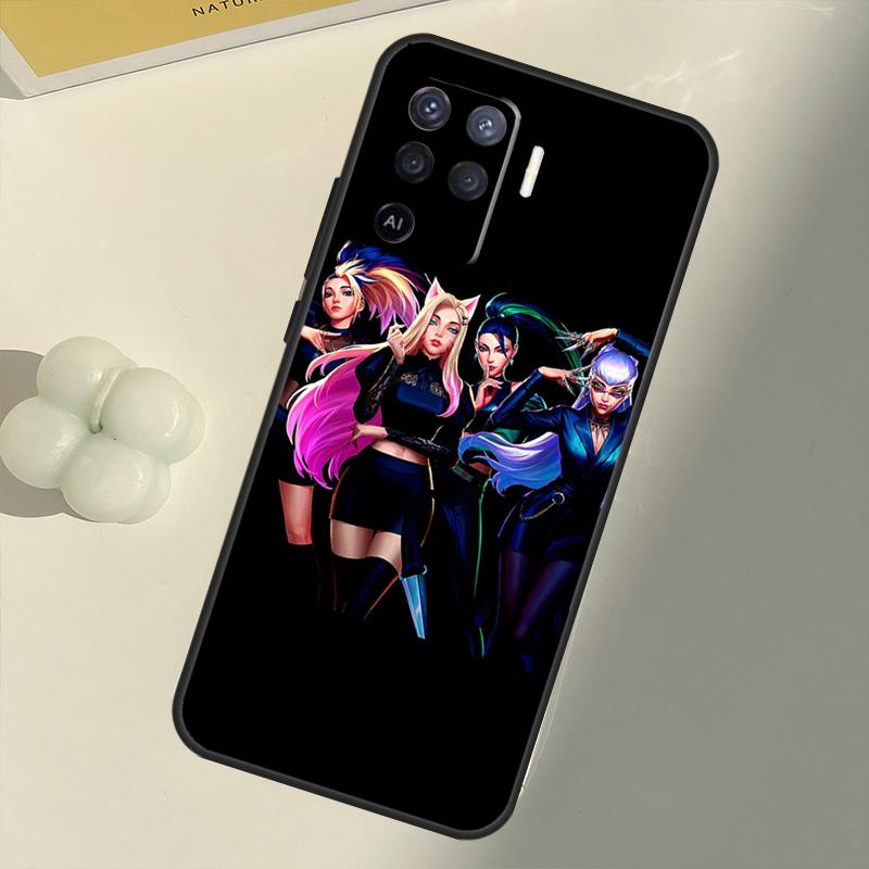 Kda Kaisa Ahri Akali Pouzdro pro OPPO A53 A53S 2020 A5 A9 A31 A52 A72 A94 A74 A54 A83 A91 A93 A16 A15 Zadni Coque