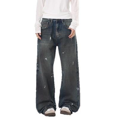 Graffiti Jeans Men's and Women's Autumn Niche Loose Floor-mopping Trousers