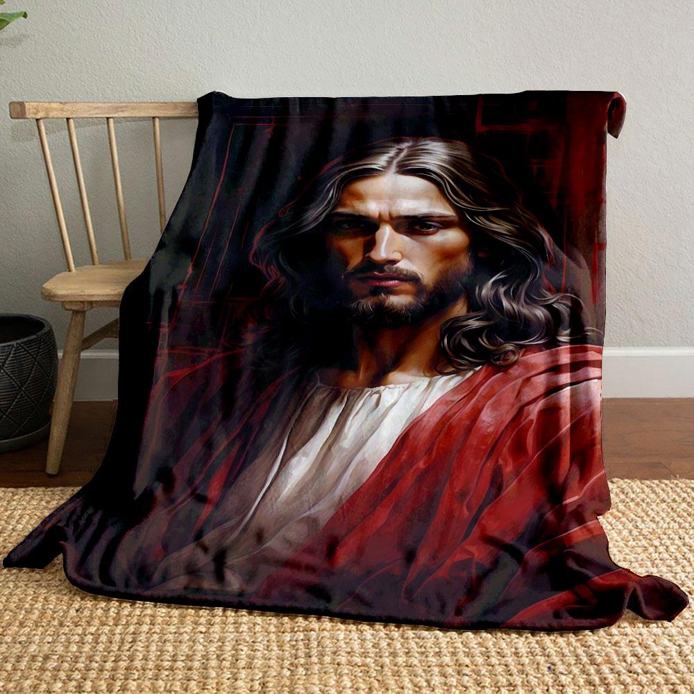 

Jesus Portrait Art Blanket bedroom Blanket for Livingroom Couch lunch break Soft throw for Friend s festival Gift 80cm x 120cm
