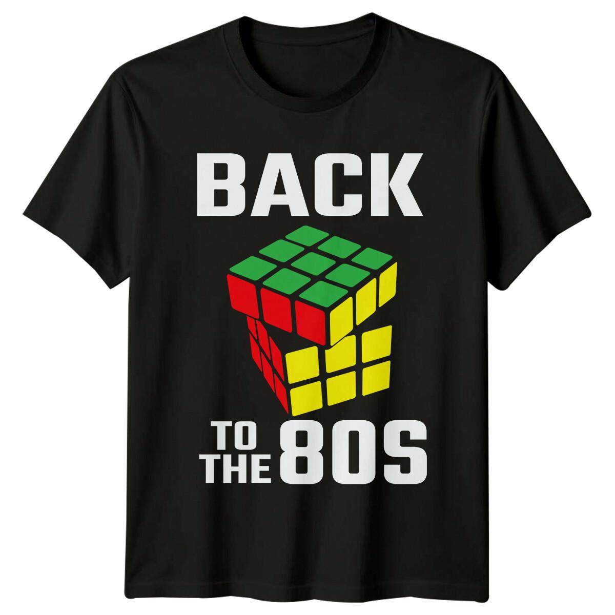 Back To The 80s Rubik s Cube Retro Graphic T-Shirt L