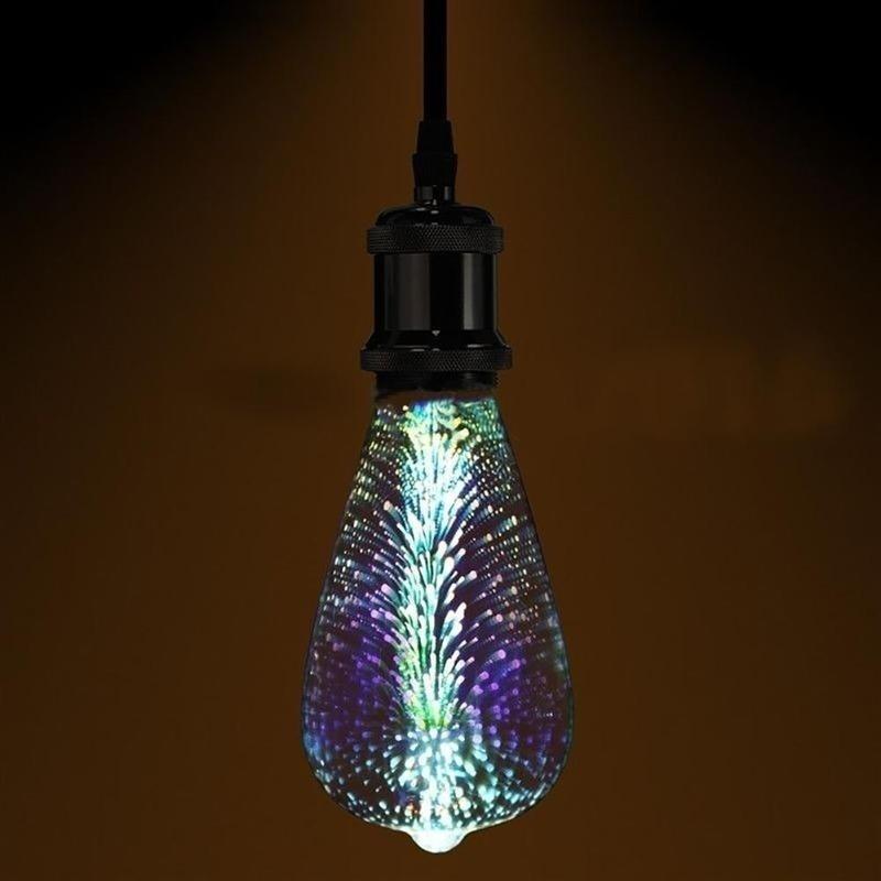 3D Fireworks E27 G80/G95/G125 LED Retro Vintage Edison Fairy Lighting Bulb Lamp