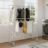 Clothes Drying Rack, Foldable Standing Dryer with 3 Adjustable Rails, Stainless Steel Tower Drying Rack on Wheels, for Indoor and Outdoor