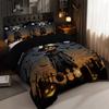 3PC Halloween Horror Pumpkin Printed Bedding Set Coreless Soft, Comfortable, Bedroom Dormitory, Multiple Sizes, Machine Washable