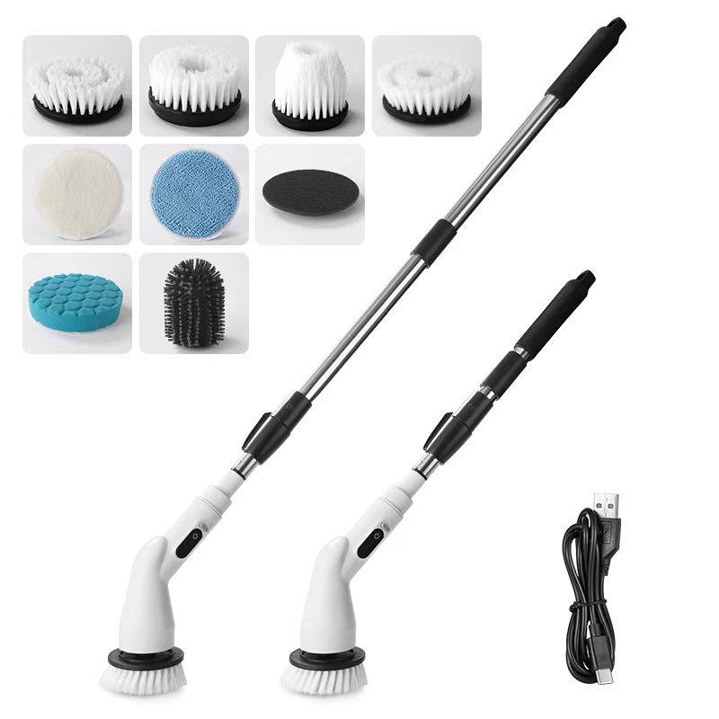 Retractable Handheld Electric Cleaning Brush for Bathroom and Floor