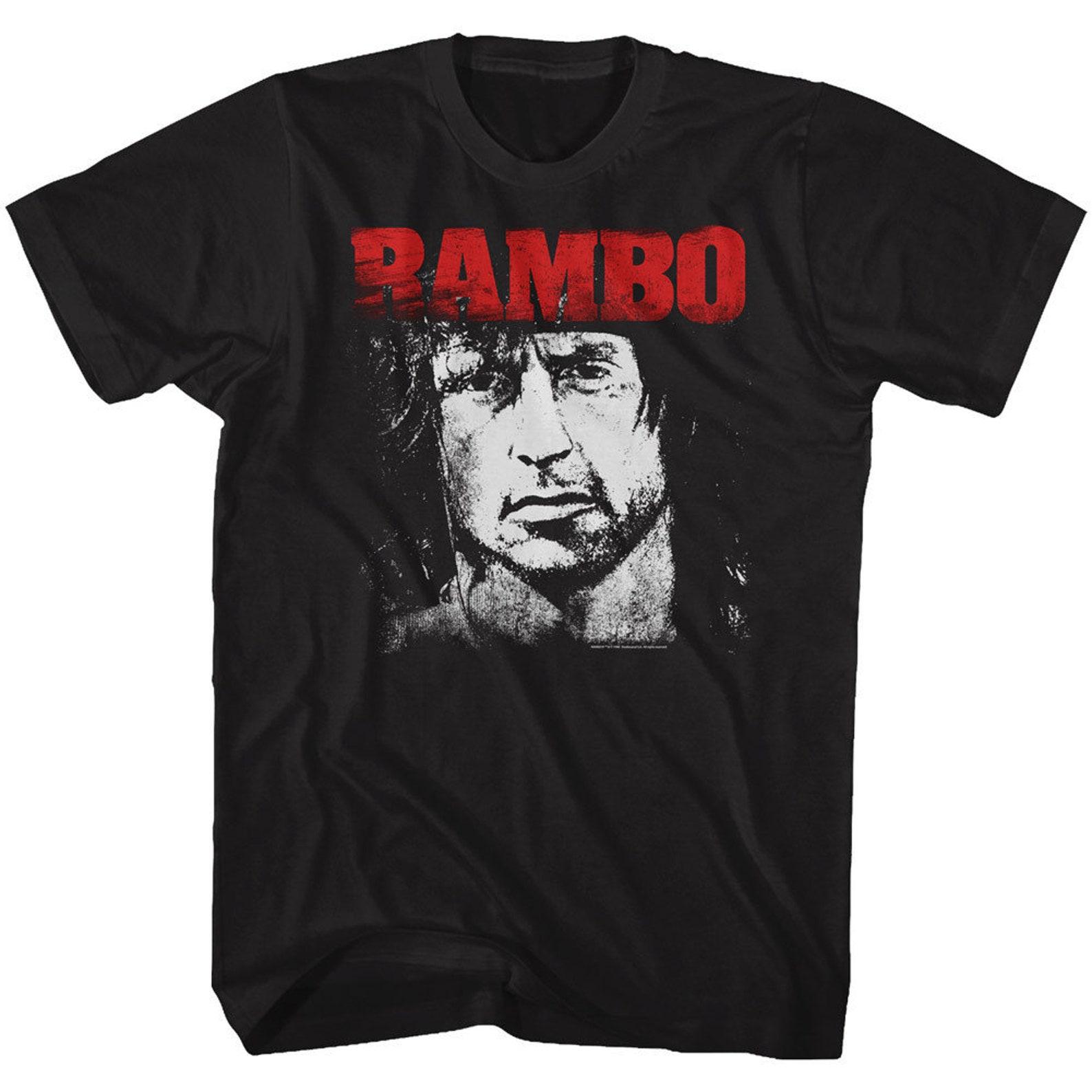Rambo Red And White Black Adult T-Shirt L