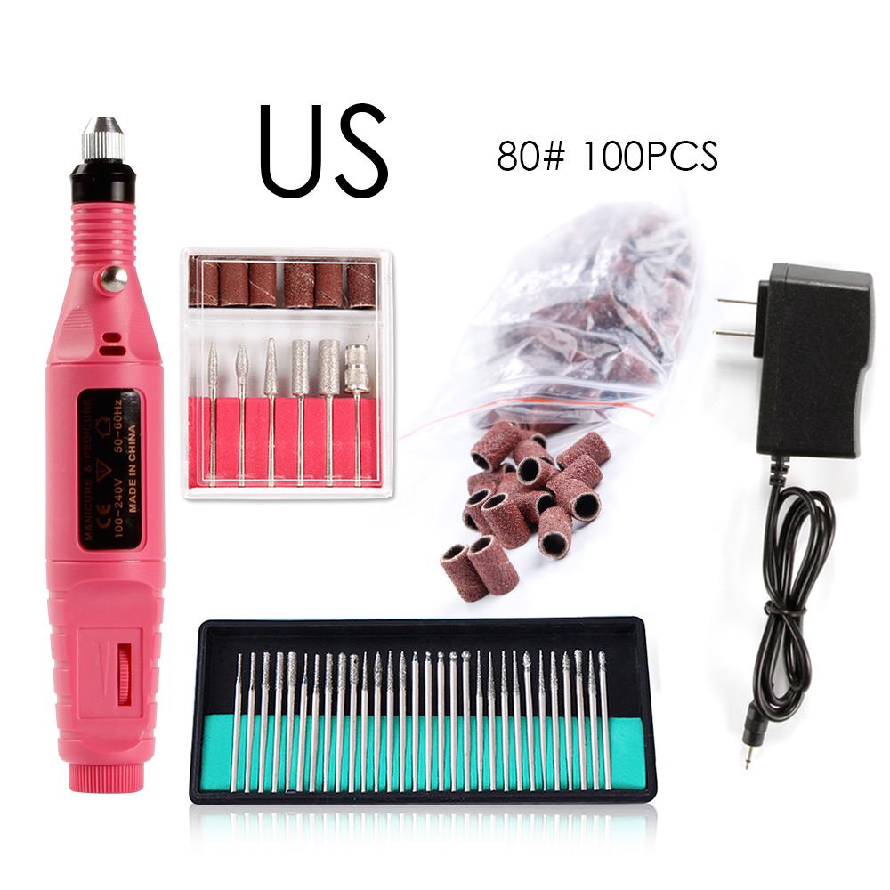 Nail Electric Nail File Apparatus for Manicure Nail Milling Drill Grinding Cutters Sanding Bands Set