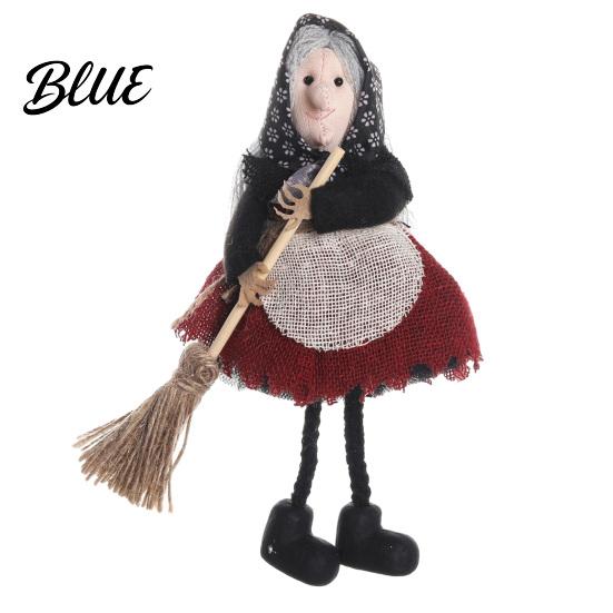 Halloween Celebration Decor Witch Broomstick Hanging Ornament Spooky Fabric Pendant for Party Bar Indoor Home Trick or Treat Festive Decoration Gift