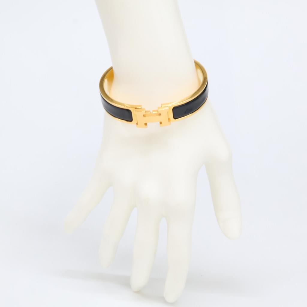 HERMES H700001 Click H Bangle Black / goldUsed