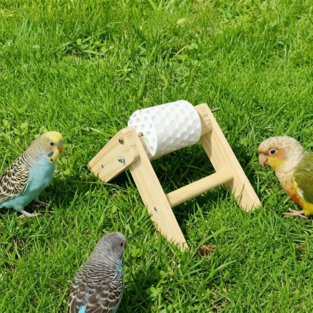 

Bite Resistant Wooden Bird Stand Anti-Slip Chicken Training Perch Poultry Enrichment белый