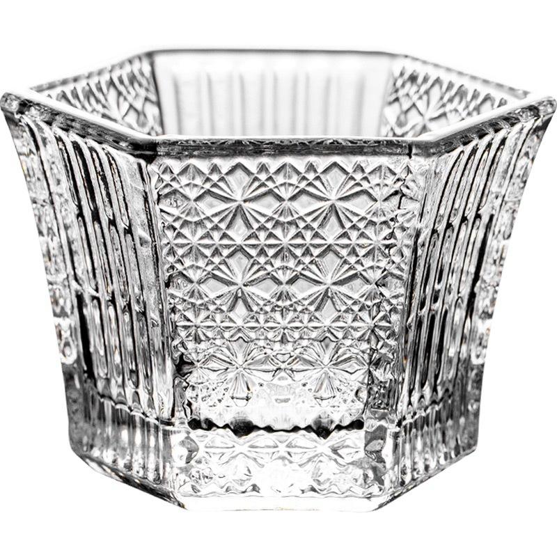 Japan Ishizuka Nizu Light Hexagonal Crystal Glass Tea Cup Tea Cup Whiskey Sake Cup Single Master Cup