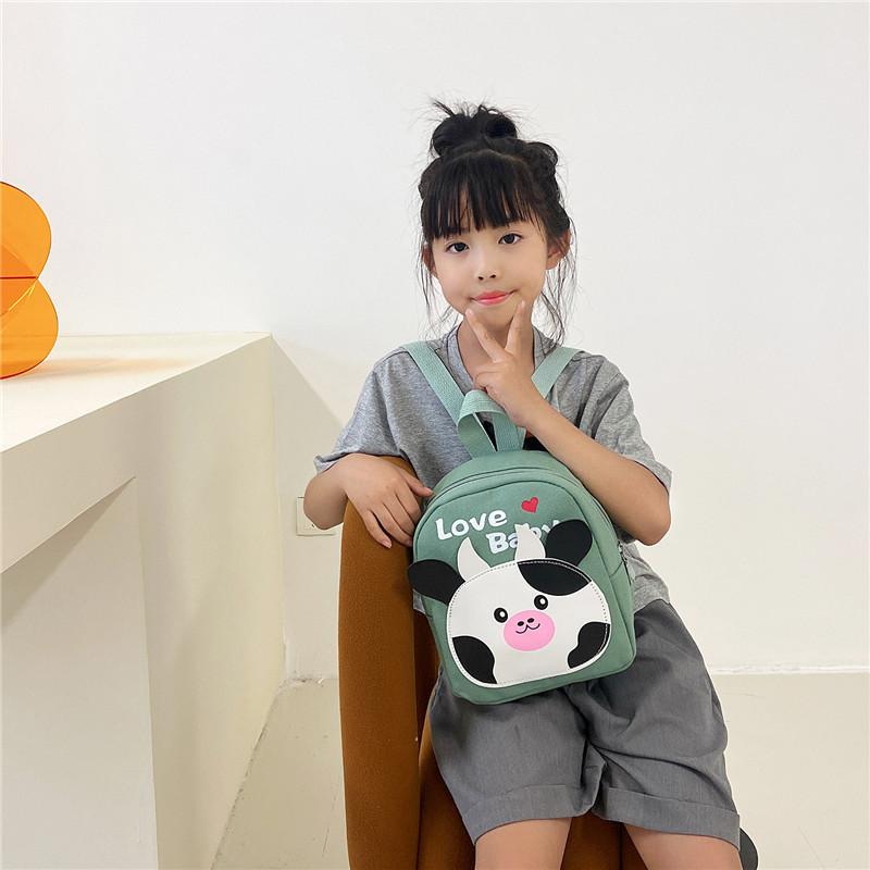 Adorable Animal Print Canvas Backpack For Kids Lightweight Breathable Design