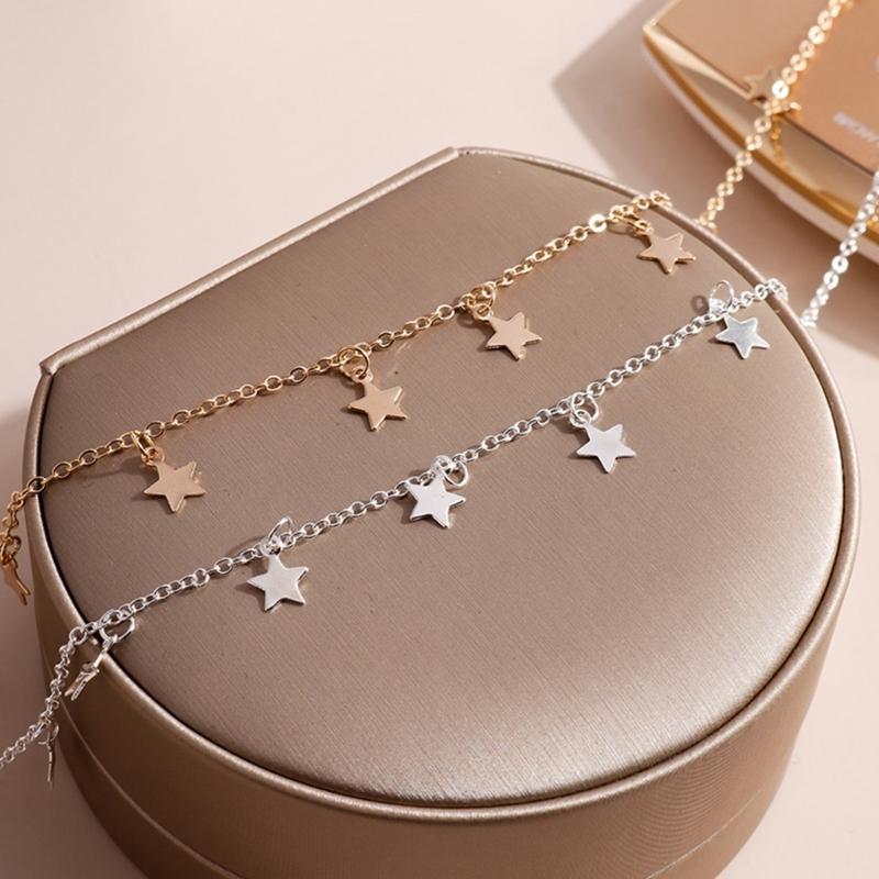 Star Necklace Pendant Chain Necklace Star Pendant Collar Clavicle Star Pendant Necklace Alloy Material for Women Girls