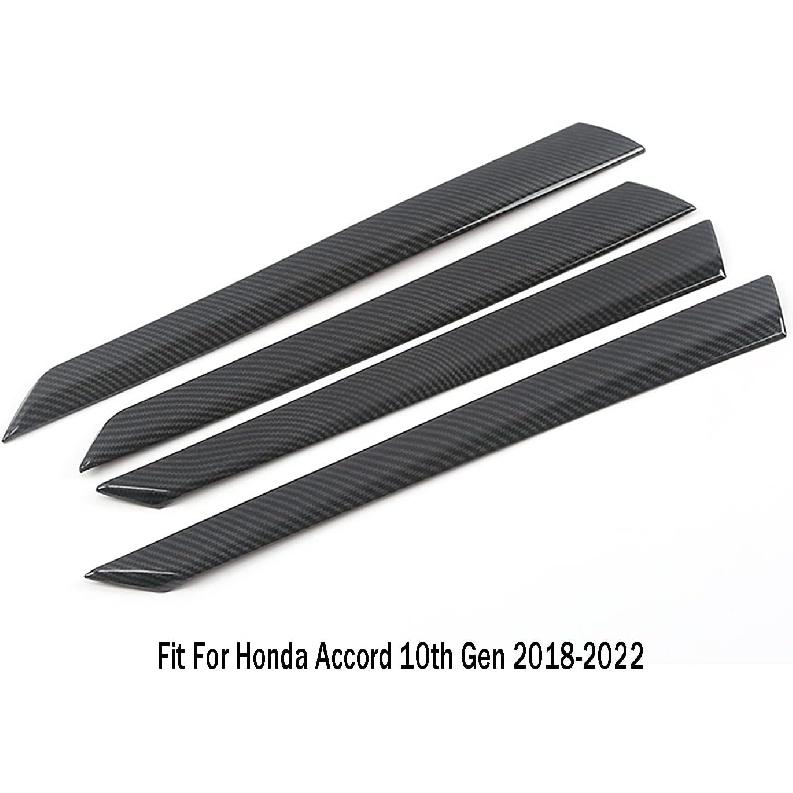 Car Accessories Fit for Honda Accord 10th Gen 2018-2022 Inner Side Door Panel Strip Cover Trim (Carbon Fiber Style) ABS 4 PCS