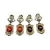 Vintage Court-Style Square Crystal Pendant Earrings with Rhinestone Inlay - Luxury Retro Design