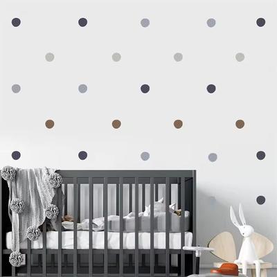 Cartoon Polka Dots Colorful Watercolor Wall Stickers Removable Nursery Wall Decals Print Kids Girls Bedroom Interior Home Decor