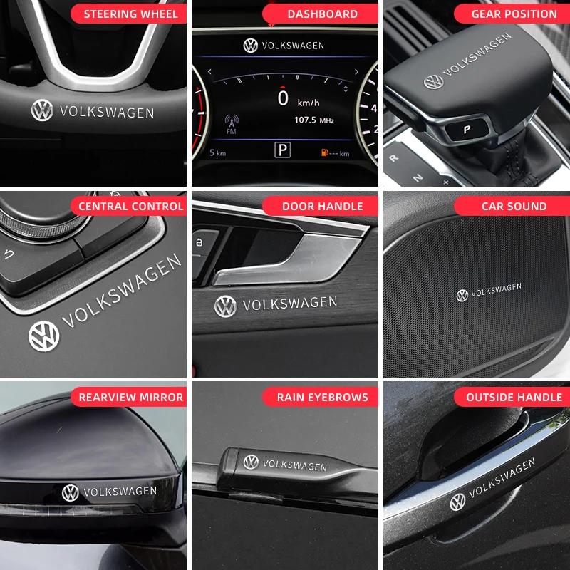 For Volkswagen 3D Metal Car Interior Dekoration Stickers Badges Car Accessorie Styling For Volkswagen Polo Golf 3 4 5 6 7 8 6 T5