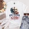 One Nation Under God Shirt Patriotic Christian TShirt Memorial Day Cross