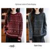 Women's Long-Sleeve Ethnic-Style Raccoon Fur Cardigan - Contrasting Colors, Round Neck, Wood Button Design, Jacquard Knitted Sweater.