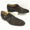 MAGNANNI Suede Double Monk Strap Business Shoes Size 40 25.0 Men's
