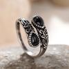 Caoshi Vintage Opening Ring With Caved Pattern Aesthetic Party Jewelry Gift For Women Futuramic Fashionable Finger Accessory