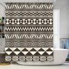 Black White Geometric Shower Curtain Bathroom Decor Waterproof Fabric Modern Design for Home