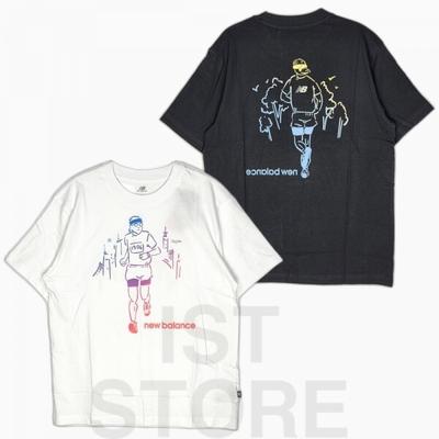 New Balance T shirT Runner gradaTion Graphic shorT Sleeve mT53934