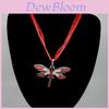 Elegant Alloy Jewelry Dragonfly Pendant Necklace Sweater Chain For Women