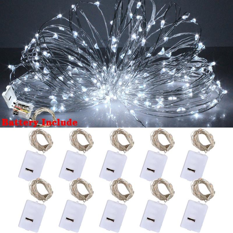 

Led Copper Wire Fairy Lights Waterproof LED String Lights Battery Operated DIY Wedding Party Christmas Room Decoration Garland 10Pcs-1M 10LEDs