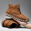 Men's Winter Boots Hand-stitched Mens Ankle Boots Leather Soft Plush Warm Outdoor Fashion Business Leather Casual Shoes for Men