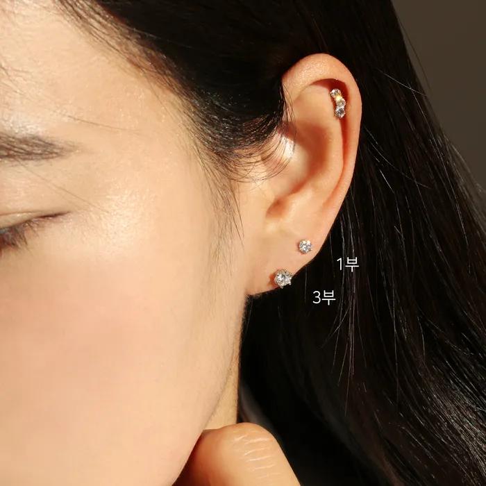 [14K Gold] Dia 0.3 Carat Lab Diamond Piercing