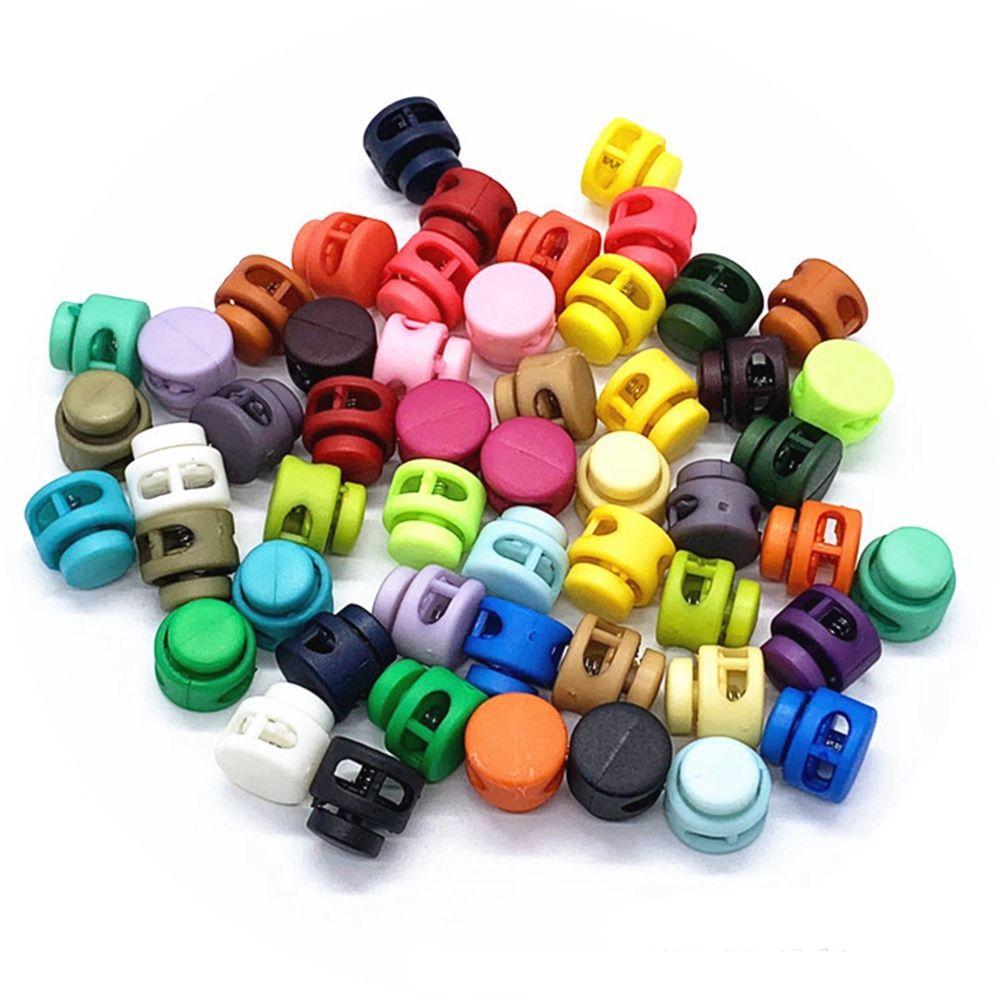 20pcs 16*15mm 6mm Hole Double Holes Apparel Shoelace Plastic Stopper Toggle Clip Cord Lock Bean