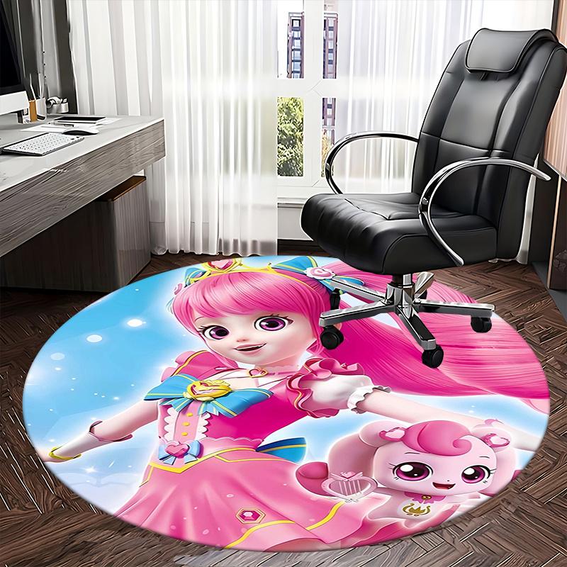 Princess Print,Pink Character Chair mat Round Rug Office carpet, Non slip, Suitable for Living Rooms, Bedrooms decor.1205021a