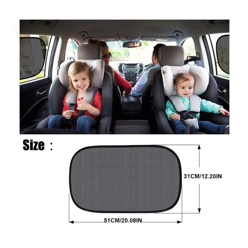 Car Window Shades Sunshade For Car Side Windows Static Film 4Pcs 20"x12" Blocks UV Rays