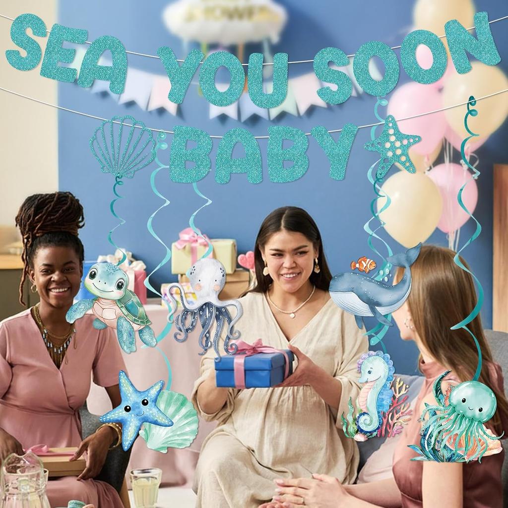 Sea You Soon Baby Shower Decorations - Under The Sea Baby Shower Decorations Sea You Soon Baby Banner