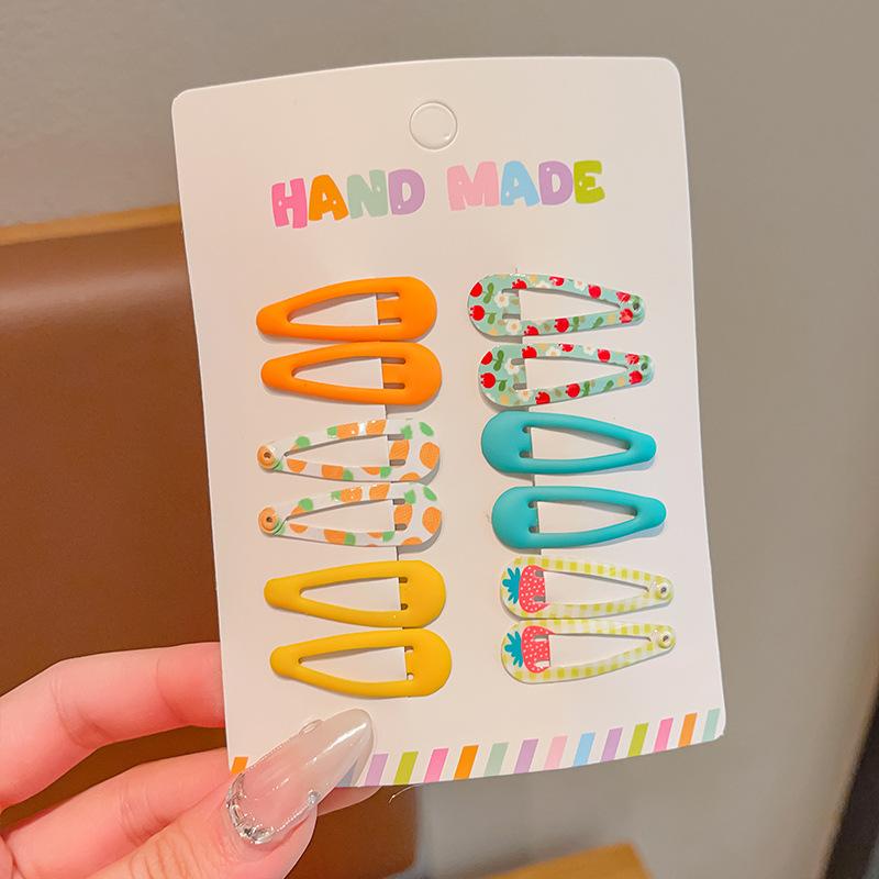 

6/12pcs Children Sweet Cute Colorful Water Drop Hair Side Clips Baby Girls Sweet Alloy Barrettes Hairpins Kids Hair Accessories