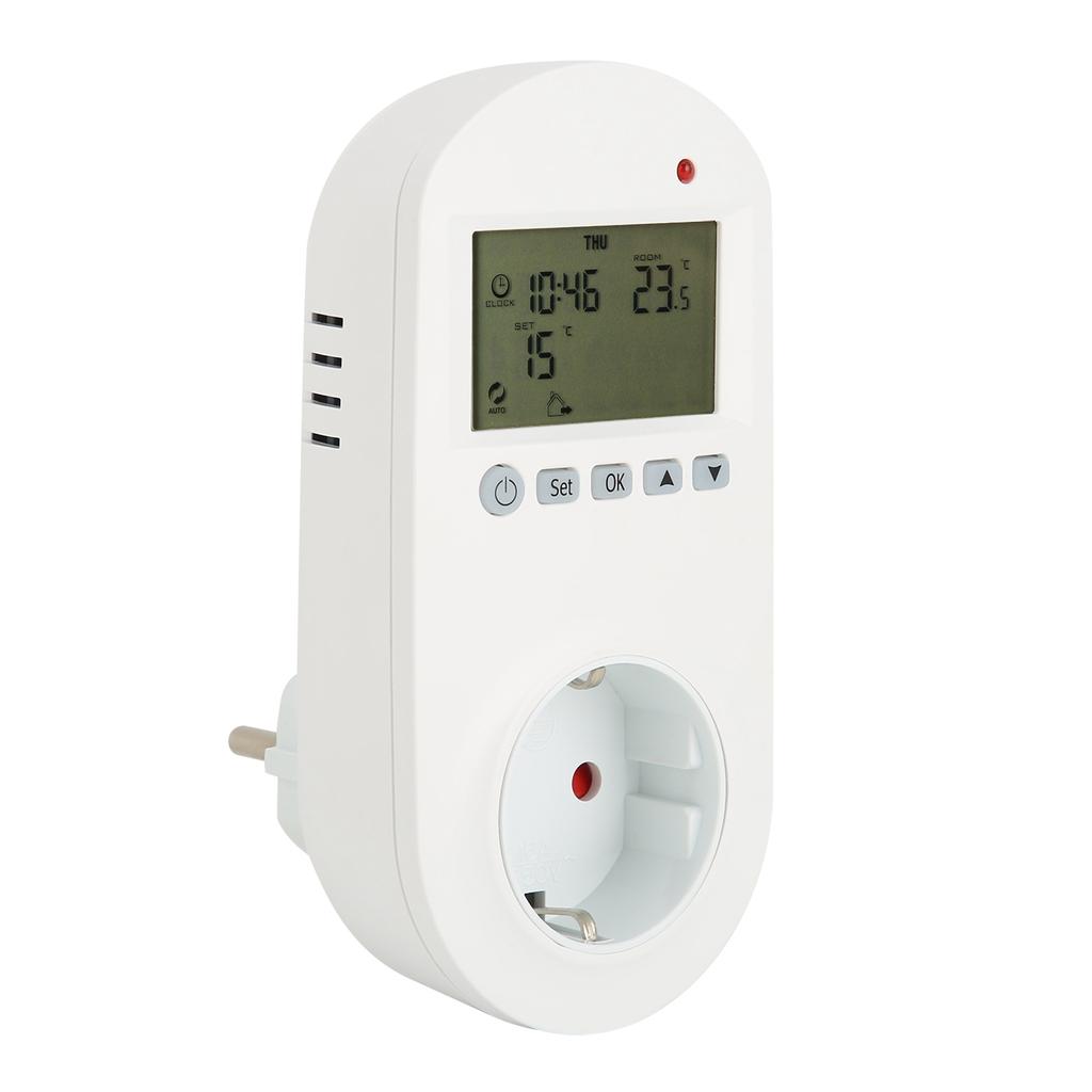 16A Plug?in Thermostat Programmable Electric Heating Temperature Controller