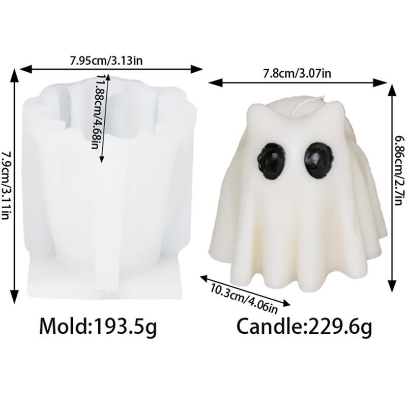 Ghost Halloween Candle Mold DIY Halloween Candle Crafts Plaster Resin Cast Mold Home Artwork Make Halloween Gifts