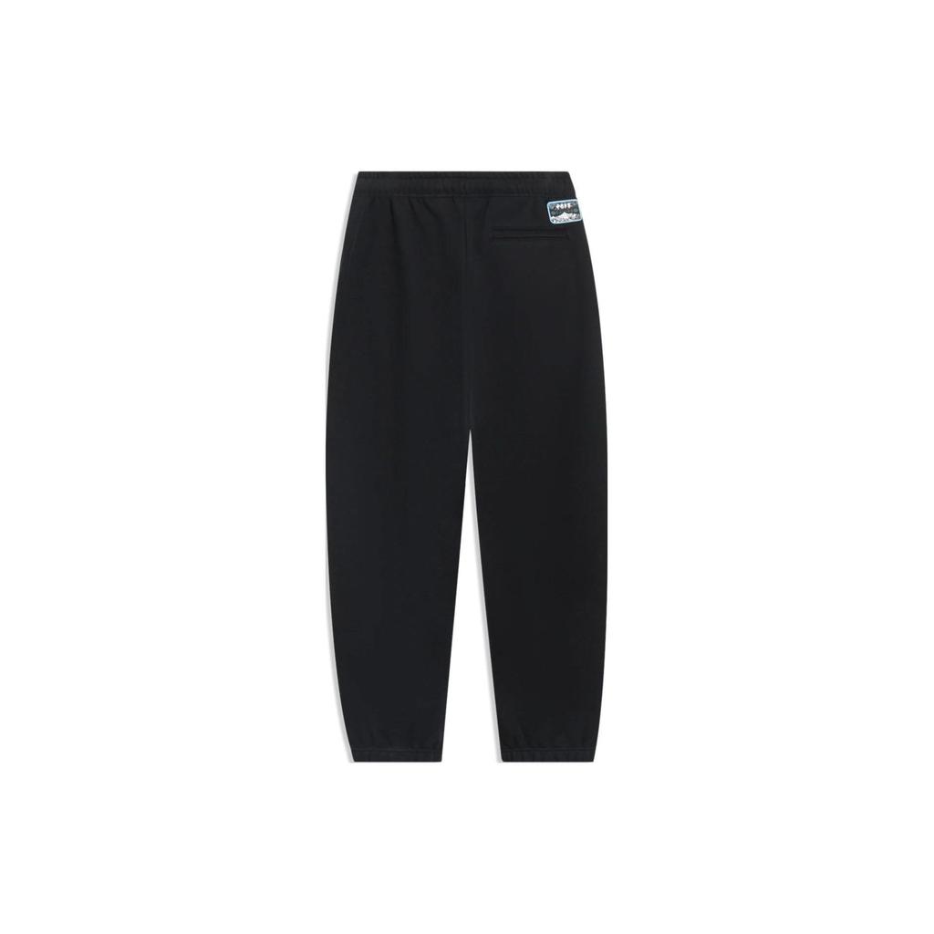 Li Ning Knitted Sweatpants Men's Black Moderate Cuffed Pants AKLT229-2