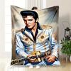 "Elvis Presley Inspired Golden Guitar Costume Jacket"Blanket Flannel Throw Blanket for Sofa, Bed, Travel, Camping, Office, Couch, Chair, And