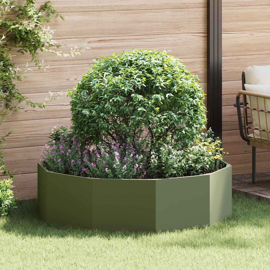 Plant Pot Olive Green 120 X 120 X 35 Cm Steel