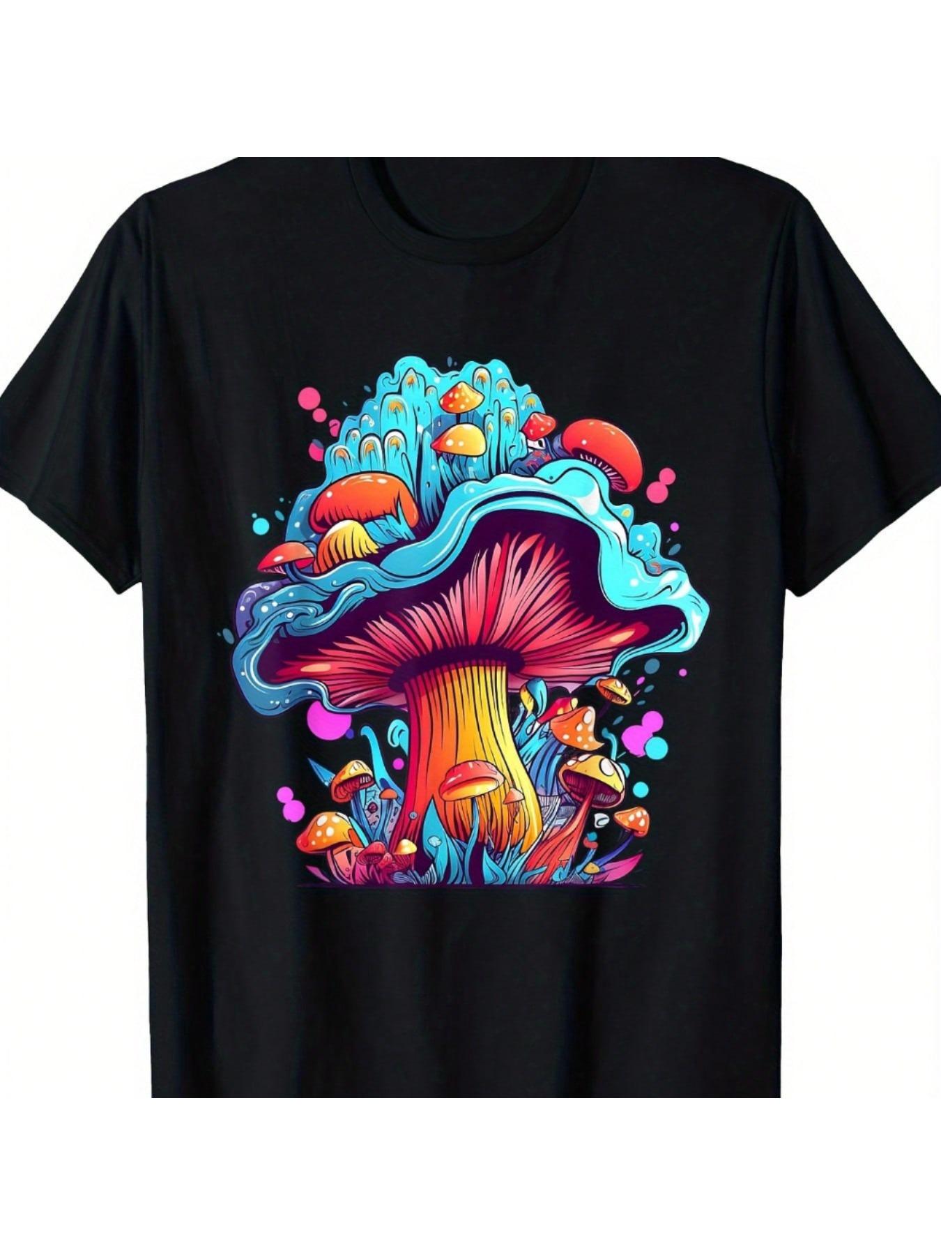 Men s T-Shirt Y2K And 100 Cotton Mushroom 4XL