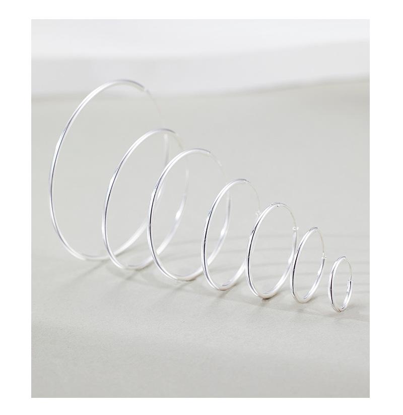 Cercei clasici rotunzi din argint sterling S925 - Cercei eleganti, simpli și contemporani pentru femei