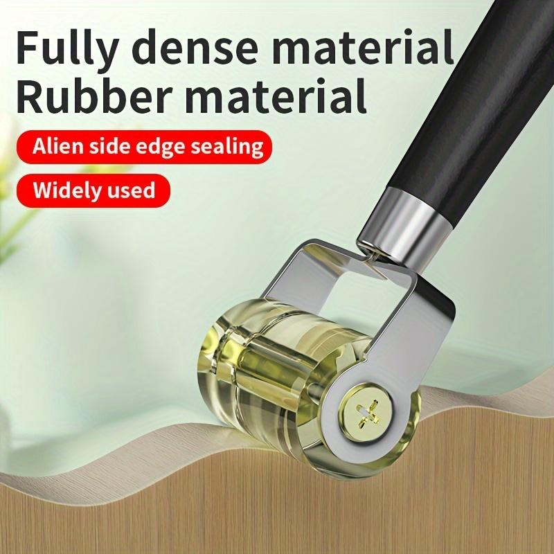 1pc Manual Silicone Edge Sealer Roller Stainless Steel Hand Press for Woodworking Leathercraft DIY Shoe Bag Tool Heat Sealant Applicator for Wallpaper