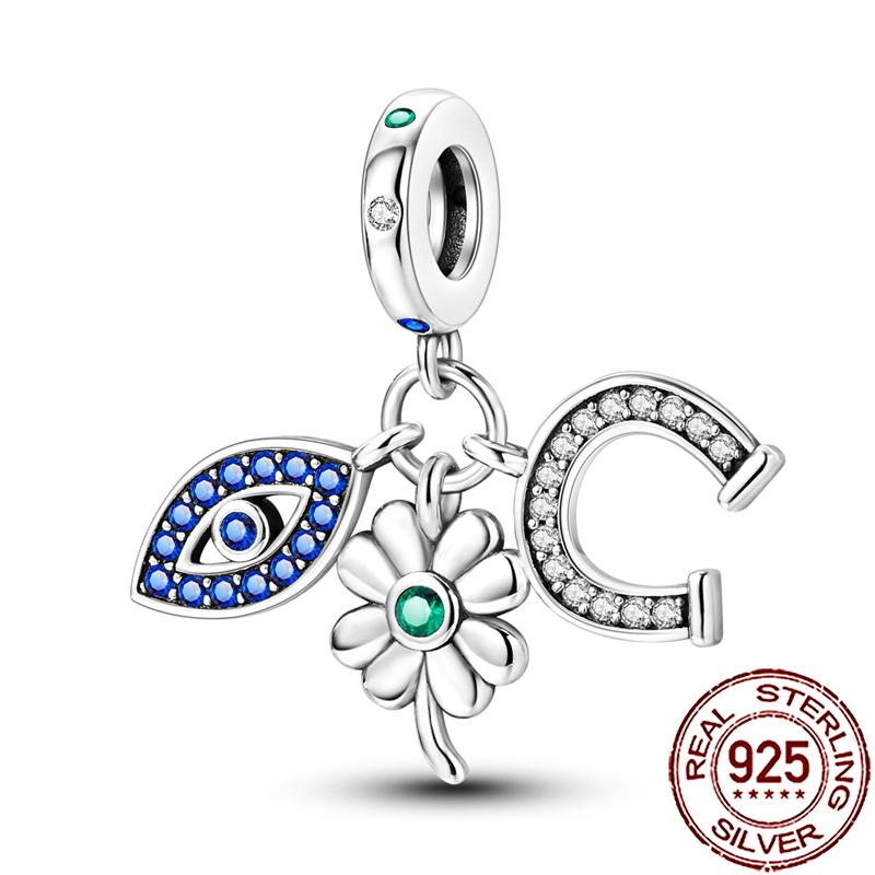 Charms Copper Lucky Horseshoe Clover Dreamcatcher Feather Dangle Beads Fit Bracelet Necklace Women Diy Jewelry