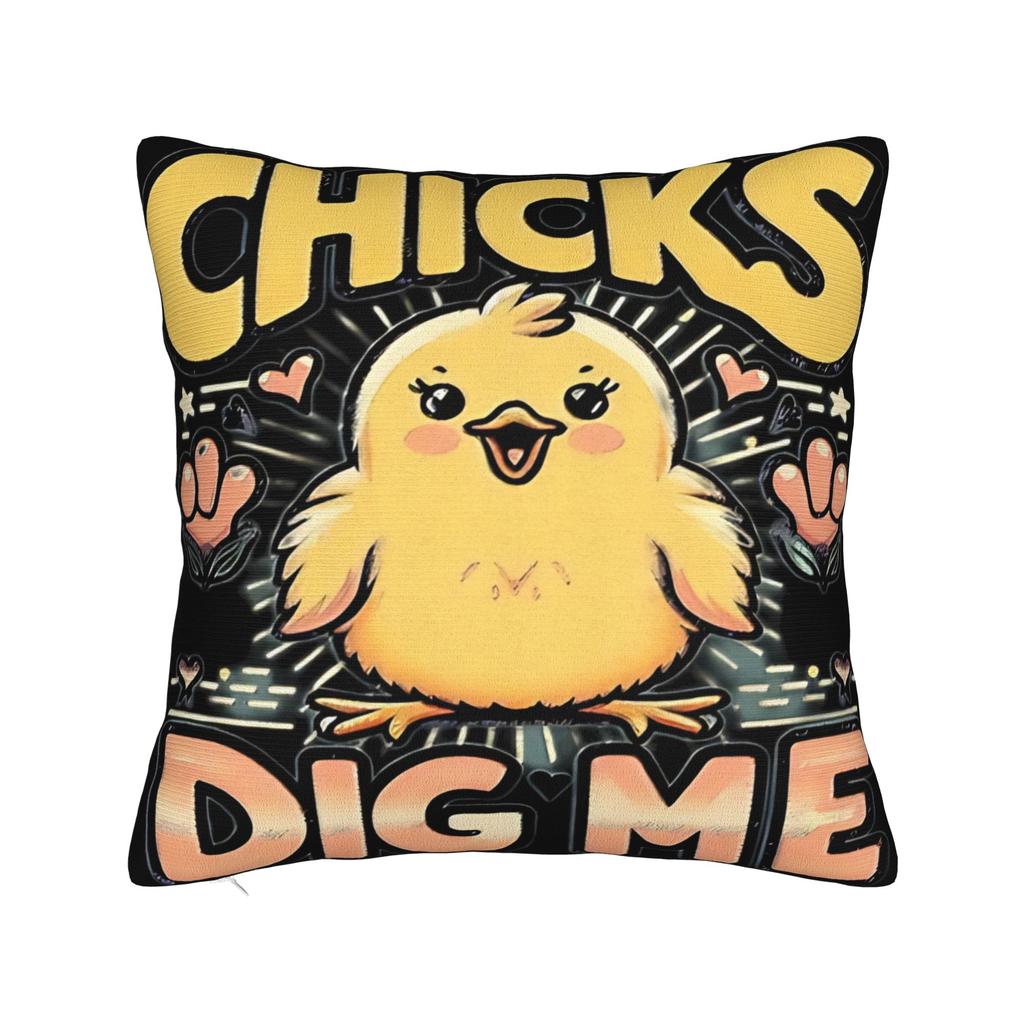Easter Chicks Dig Me Pillow Cover Comfy Cushion Cover Fashion Pillow Case For Couch Sofa Bedroom