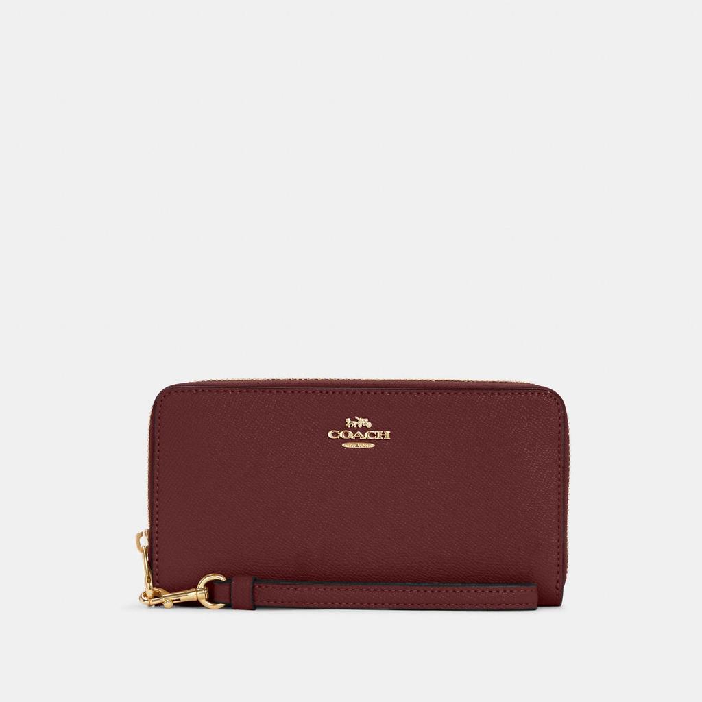 Coach Long Zip Around Wallet Gold Chalk