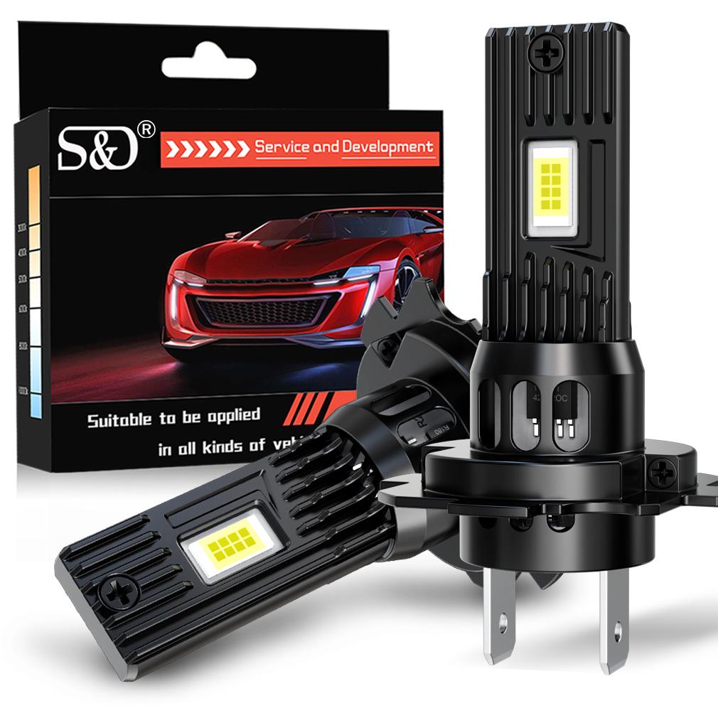 2 bombillas LED para faros delanteros H4 H7 de 20000 lúmenes 1:1 Mini Lámpara LED Canbus H11 H8 9005 HB3 9006 HB4 Faro delantero de coche sin ventilador Luz DRL Faros antiniebla automáticos 12V 6500K Blanco
